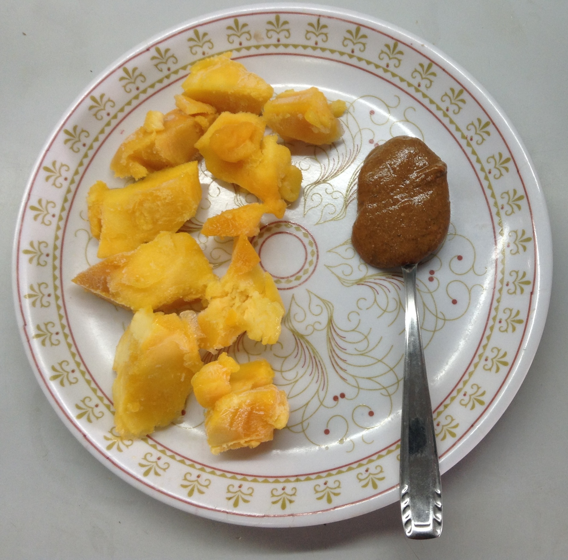 Frozen mango & almond butter