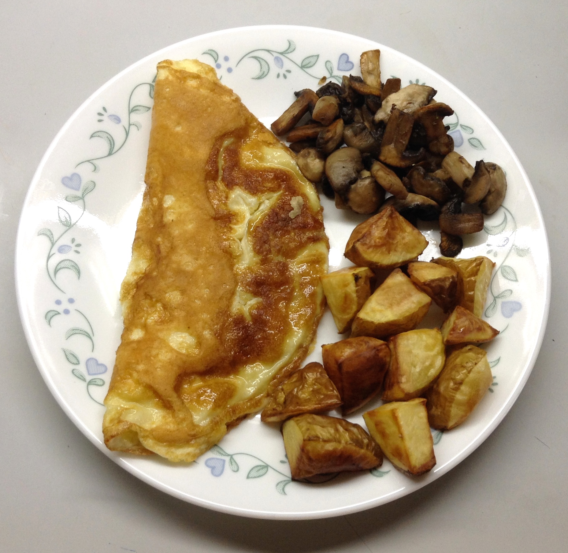Omelet with potatoes & mushrooms