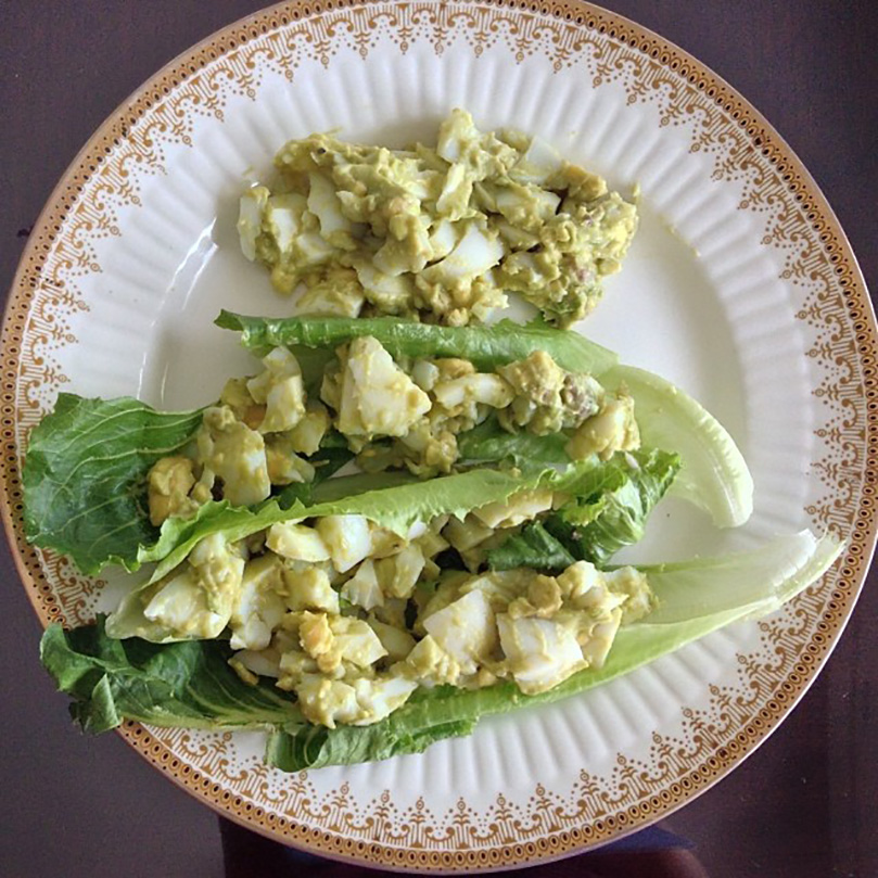 A typical Whole30 lunch: Egg Salad Lettuce Wraps