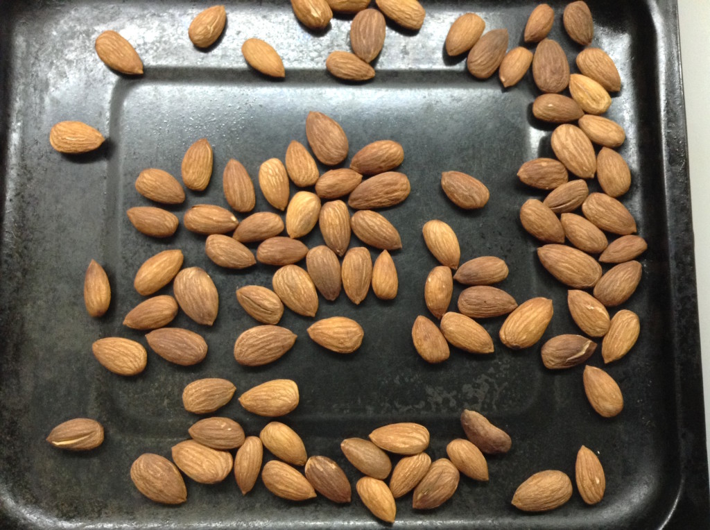 Roasting almonds