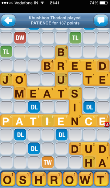 Words With Friends - 137 points