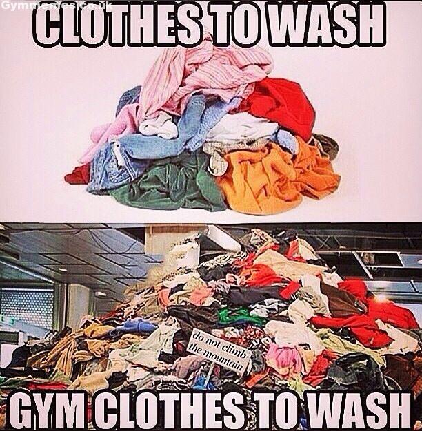 Gym clothes to wash