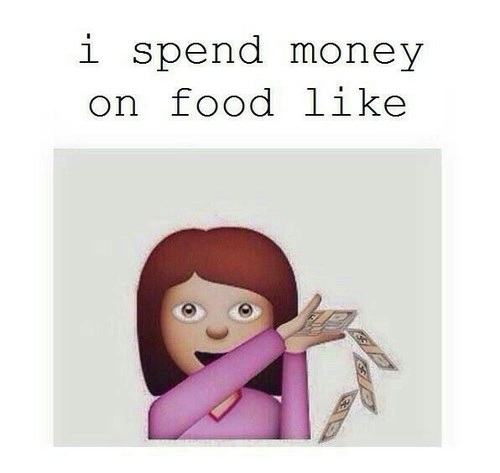 I spend money on food