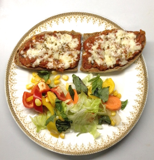 Pizza Tartine with Salad