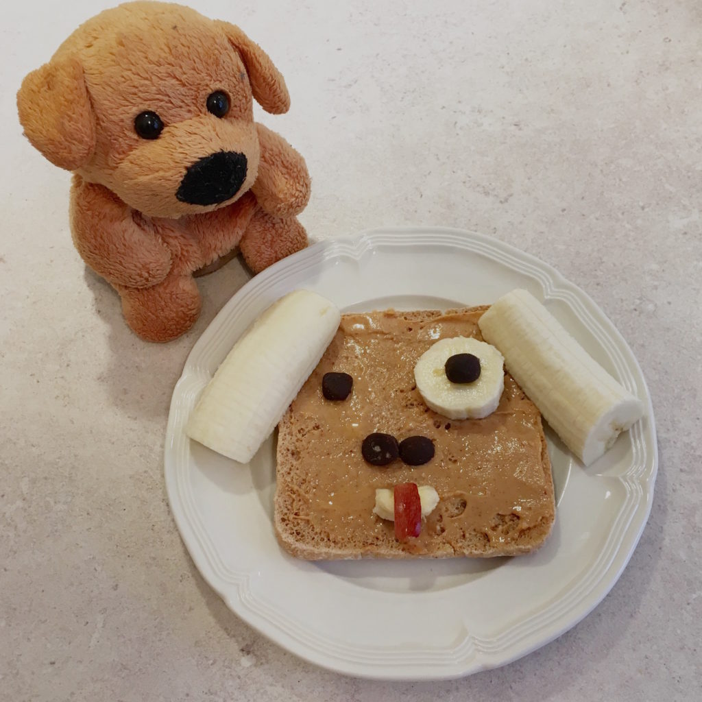 Peanut butter doggy toast